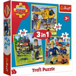 TREFL 34844 Puzzle 3w1 Strażak Sam w akcji 3+