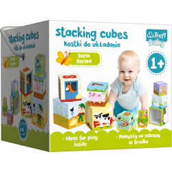 TREFL 60468 Kostki Baby Cubes do układania Farma 1+
