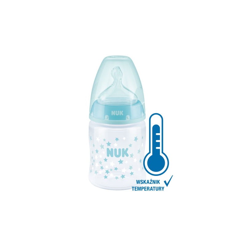 NUK 743875 Butelka FC+ PP 150 ml z wskaźnikiem temperatury smoczek silikonowy 0-6 m-cy M