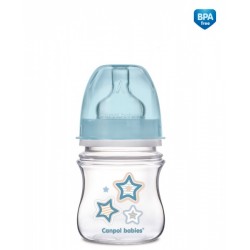 CANPOL 35/216 Butelka szerokootworowa antykolkowa Easystart Newborn Baby 120ml niebieskie gwiazdki