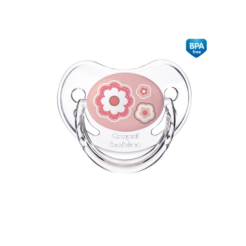 CANPOL 22/565 Smoczek uspokajający silikonowy anatomiczny 0-6m Newborn róż