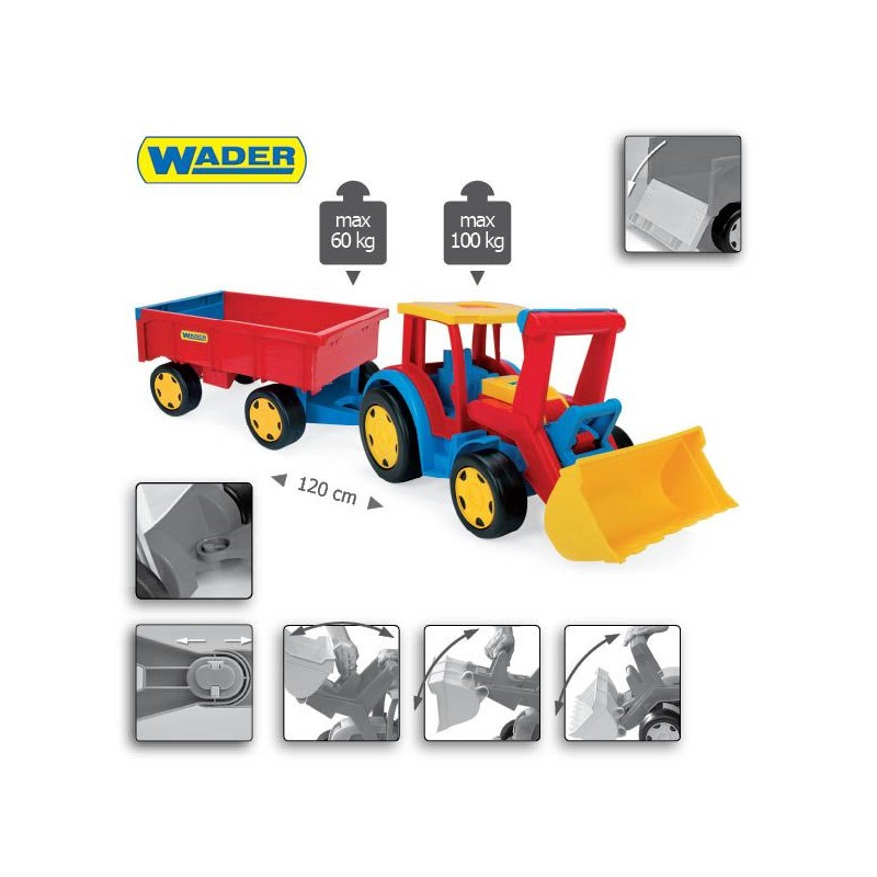 WADER 66300 Gigant - Traktor Ładowarka z Przyczepą